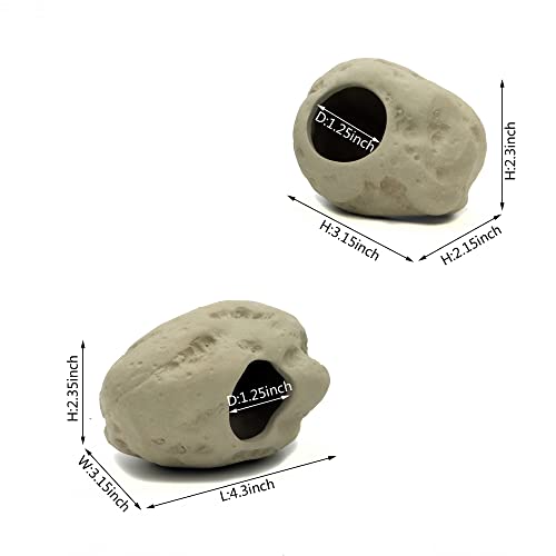 Aquarium Decoration Rock Caves for Fish Tank, Ceramic Betta Fish Tank Accessories Hideout, Cichlid Stackable Cave Hiding (3 Small & 3 Medium)