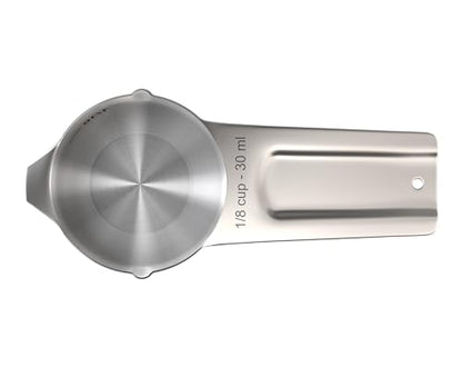 Color Up ⅛ Cup Measuring Cup (30 ml) – Premium Chrome Stainless Steel, Accurate for Wet & Dry Ingredients, Embossed Markings, Easy-Pour Spouts, Dishwasher-Safe, Kitchen Essential - size: 1/8 Cup (30 ml) Chrome
