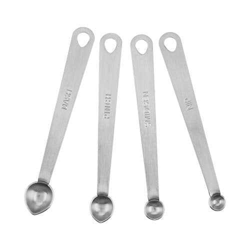 Fox Run Brands 4-Piece Pinch Spoons Measuring, 0.25 x 0.5 x 4.75 inches, Metallic