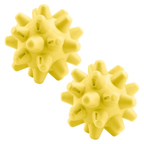 Spiky Massage Balls, Deep Tissue Massager for Myofascial Release, Yellow - color: Yellow