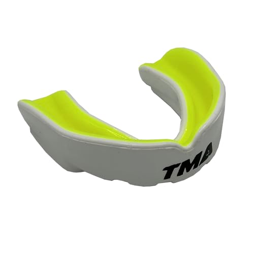 TMA Wrestling Mouth Guard for Boxing MMA Mouth Guard for Adults (Boxing, Martial Arts, Football, Taekwondo, Basketball, Lacrosse, Hockey, MMA) Mouthguard Slim Fit (Green/White, Adult) - color: Green/White
