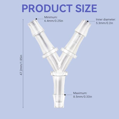 4 Pcs Aquarium Air Pump Connectors Y-Shaped Aquarium Air Valve 3 Way Airline Tubing Connector Plastic Barb Equal Y Tee 1/4'' Hose Connectors Anti-Shedding Fish Tank Tube Adapters Splitter