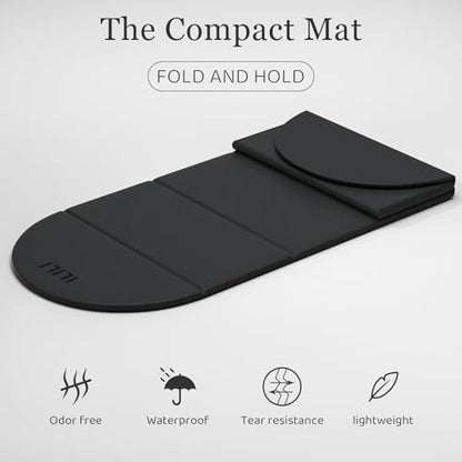 ILILI Foldable Yoga Mat, 10mm Thick, 75x26 Inch Extra Long, Exercise Mat - color: Carbon Black