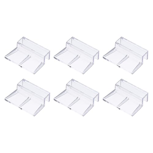 6 Pcs Aquarium Lid Clips, 10 mm Acrylic Aquarium Cover Bracket Fish Tank Lid Older Fish Tank Clip Transparent Durable Easy to Clean, Intended for Rimless Aquariums Top Cover