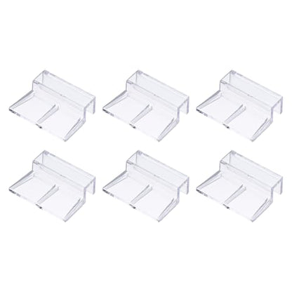 6 Pcs Aquarium Lid Clips, 10 mm Acrylic Aquarium Cover Bracket Fish Tank Lid Older Fish Tank Clip Transparent Durable Easy to Clean, Intended for Rimless Aquariums Top Cover