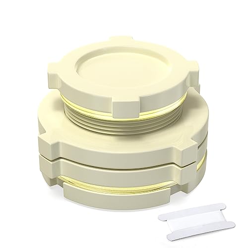 1PCS White ABS 3" Bulkhead Tank Connector Adapter Fitting with Plugs & Gasket for Water Tank, Rain barrels, Aquariums, Bathtubs and Sink - size: 3"(ABS) with Plugs & Gasket