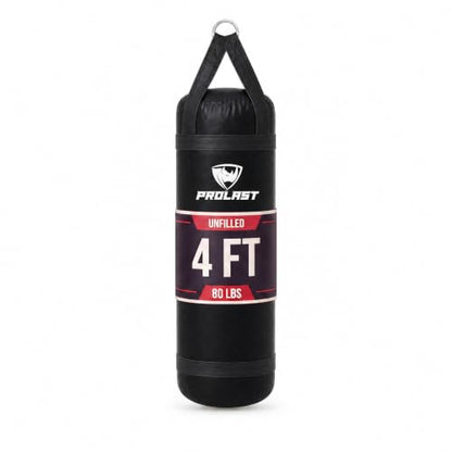4 ft 80lb Heavy Boxing Punching Bag, Muay Thai, MMA, Strength Training Equipment, Hanging - color: Black, size: Unfilled with Bottom D-Ring