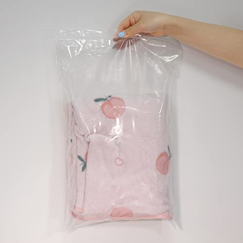 100 Count - 14"x20" 2 Gallon Zip Plastic Poly Bags for Clothing - size: 14" x 20"