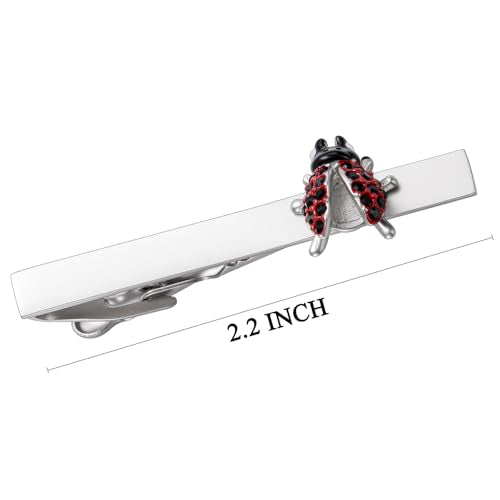 HAWSON 2/2.2 Inch Various Tie Clips for Men Unique, Personalized Novelty Tie Bars Pins Tacks, Funny Theme Wedding Holiday Gifts for Husband Groomsmens - style: Ladybug