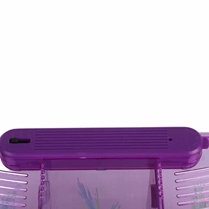 2 Betta Fish Tank With Divider, Aquarium Fish LED Acrylic Three Divisions Breeding Isolation Box for Small Fishes Aquarium Fish ()