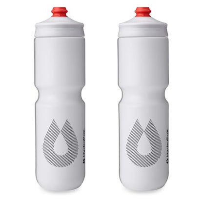 HydraPak Breakaway Surge Lightweight Bike Water Bottle (30oz, White) - color: White, size: 30oz/880ml