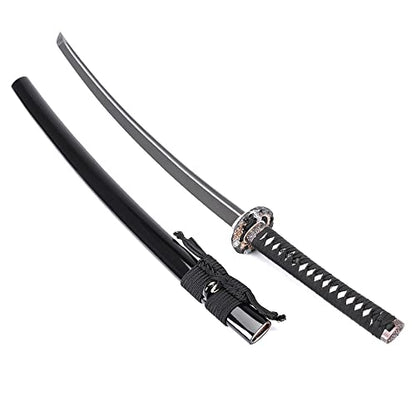 Katana Handmade Full Tang Sharp, Alloy Tsuba Japanese Samurai Sword High Carbon Steel 1060,T10 1095, 40-Inch - color: Cloudy-Dragen