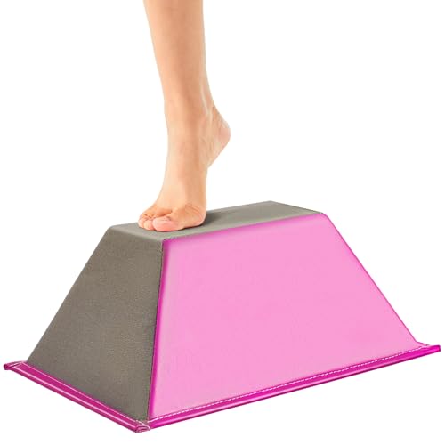 Poen Cheer Flyer Balance Stand Trainer Cheerleading Stunt Wedge | Wedge Design for Flexibility and Core Strength, Stability Training for Youth Adults, Improves Balance and Coordination Skills - color: Pink
