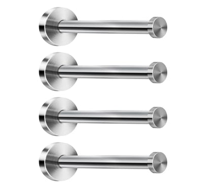Brushed Stainless Steel Bath Towel Hooks Single Super Heavy Duty Wall Mount Hook, Coat Hook (6", 4 PCS) - size: 6" , 4 PCS