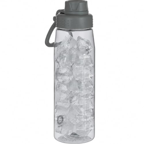 32oz Clear Water Bottle - BPA-Free Tritan Plastic, Fast Flow Spout Lid, Wide Mouth & Leakproof Design Hiking Water Bottle Suitable for Travel, Outdoors, Gym, Travel, Home, School (Gray) - color: Gray