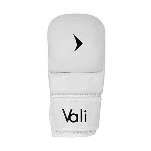 Vali MMA Hybrid Gloves Shooter for Sparring Grappling Training in Martial Arts - color: White, size: Large-X-Large