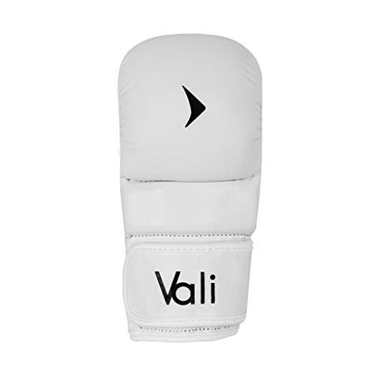 Vali MMA Hybrid Gloves Shooter for Sparring Grappling Training in Martial Arts - color: White, size: Large-X-Large