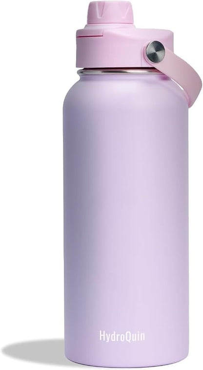 32 oz Insulated Water Bottle Pink Stainless Steel Flask - color: Rose Quartz