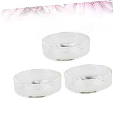 BESPORTBLE 3pcs Round Shrimp Feeding Bowl Aquarium Shrimp Feeder Dish Glass Bowl Crystal Supplies Pet Food - size: Size 1