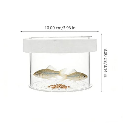 Ipetboom Fish Tank Separate Box Floating Aquarium Breeding Box with Lid 4.72X4.72X3.14In Acrylic Fish Isolation for Small Guppy Fry