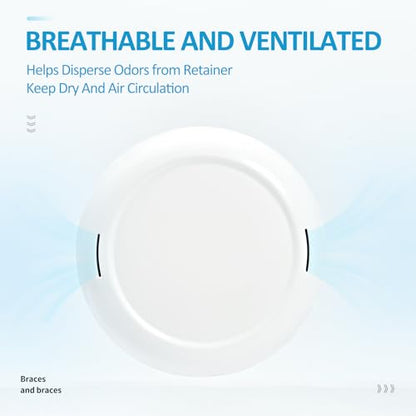 Orthodontic Retainer Case Aligner Mouth Guard Storage Box,White Blue - color: White Blue