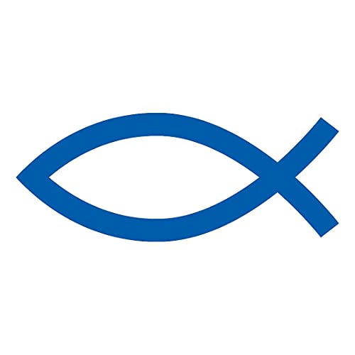 Jesus Fish Christian 2 (Azure Blue) (Set Of 2) Premium Waterproof Vinyl Decal Stickers For Laptop Phone Accessory Helmet Car Window Bumper Mug Tuber Cup Door Wall Decoration - color: Azure Blue, size: 4.8 inches x 1.9 inches
