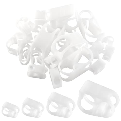 20 Pcs Plastic Tubing Clamps, Adjustable Tube Clamp Shut Off Hose Clamp, Laboratory Pinch Valve Flow Control Hose Clamp（White） - color: White, size: 4 Sizes