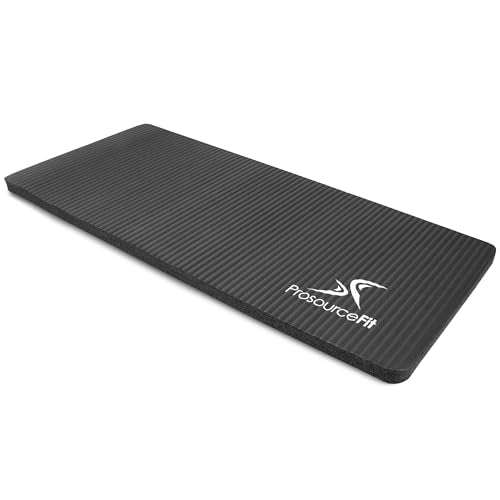 ProsourceFit Extra Thick Yoga Knee Pad and Elbow Cushion 15mm (5/8”) Fits Standard Mats for Pain Free Joints in Yoga, Pilates, Floor Workouts - color: Black