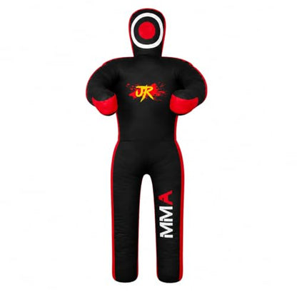 MMA Practice Dummy (Standing Position) for Boxing, Fighting, Throwing, Grappling, Karate, jiu-Jitsu, Wrestling Training - UNFILLED - color: Black/Red Canvas, size: 59" (inches)