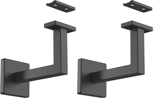 National Hardware N830-524 Reed Handrail Bracket, 1 Count (Pack of 2), Matte Black - color: Matte Black, size: 1 Count (Pack of 2)
