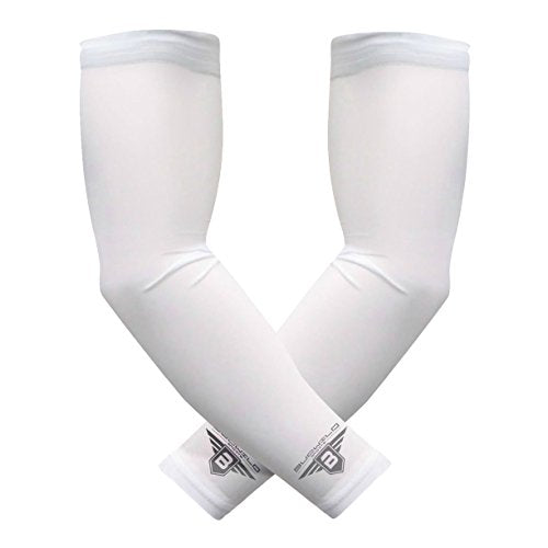Bucwild Sports Baseball Arm Sleeve - Youth & Adult 1 Pair - Football Basketball Cycling Tennis - color: White, size: X-Large
