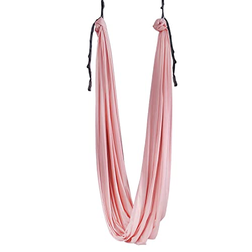 F.Life Aerial Silk Yoga Hammock & Swing for yoga Inversion,Strength training,starter hardware kit - color: Champagne