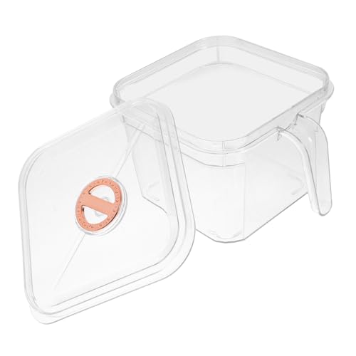WOONEKY Transparent Small Fish Bowl with Lid and Handle Unbreakable Desktop Betta Aquarium for Easy Maintenance and Decoration for Desks Bookshelves and More