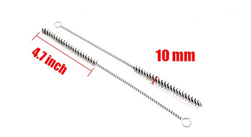 10mm Tube Brush Stainless Steel Wire Bottle 11.4 inch Long-Handle Stiff Bristle Cleaning 12pcs