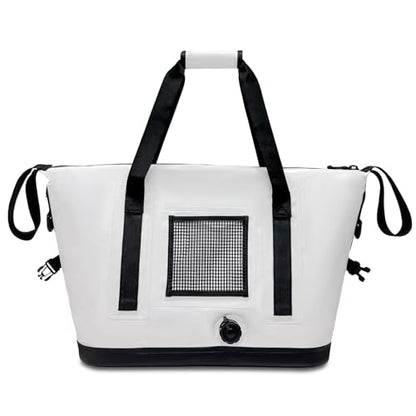 Buffalo Gear Fish Cooler Bag – 37Qt Seamless Insulation Fish Kill Bag, Keeps Ice Cold Up to 36 Hours, Foldable & Waterproof with Rod Attachment Straps & Gear Loops, White - color: White-37QT
