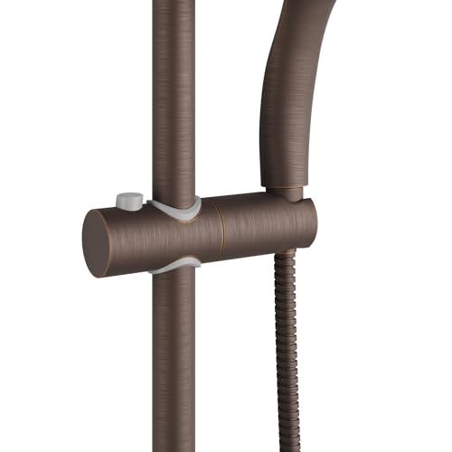 PULSE ShowerSpas Kauai III Oil-Rubbed Bronze Rain Shower Head with Handheld Spray - 1.8 GPM, 8" Showerhead, 5-Function HandShower, Adjustable Slide Bar - Shower Heads with Handheld Spray Combo - size: 1.8 Gallon Per Minute, style: Oil-Rubbed Bronze