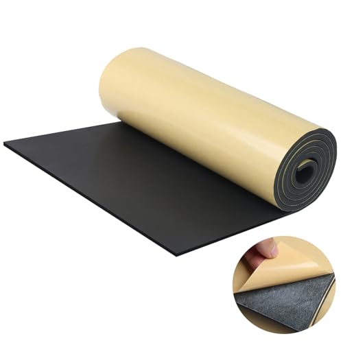 Eunice Sponge Neoprene Foam Sheet with Adhesive, 12 in x 59 in x 1/8 in Foam Rubber Roll Cut to Multiple Dimensions, High Density Rubber Padding for Shock Pad, DIY, Crafts - size: 12 in x 59 in x 1/8 in