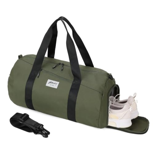 BESMART Gym Bags for Men with Side Pocket，38L Large Sports Gym Duffle Bag | Adjustable Strap&Shoe Compartment,Waterproof, Spacious,Durable Duffel Bag for Gym,Travel, Fitness,Sports,Workout,Olive Green - color: Olive Green