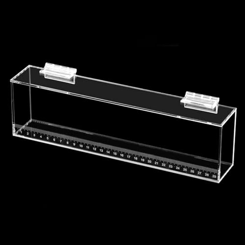 Fish Viewing Box Container with Lid and Scale,Acrylic Fishing Photo Tank Portable Fishing Mini Aquarium, Fish Breeder Hatching Boxes Clear Micro Landscape Fish Tank Isolation Breeder Box (XL) - color: XL