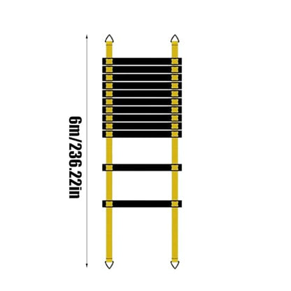 Training Ladder for Footwork Universal Portable Fitness Equipment | Soccer Practice Ladder for Athletes Track and Field Hockey Tennis Badminton - size: 6 meters
