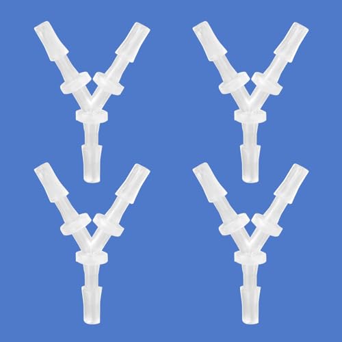 1/8" Hose Barb Fitting Equal Barbed Y Shaped 3 Way Plastic Joint Splicer Mender Adapter Union for Air Line Tubing Pipe (Pack of 4) - size: 1/8 Inch
