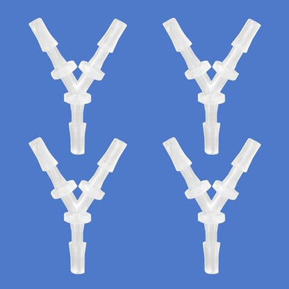 1/8" Hose Barb Fitting Equal Barbed Y Shaped 3 Way Plastic Joint Splicer Mender Adapter Union for Air Line Tubing Pipe (Pack of 4) - size: 1/8 Inch