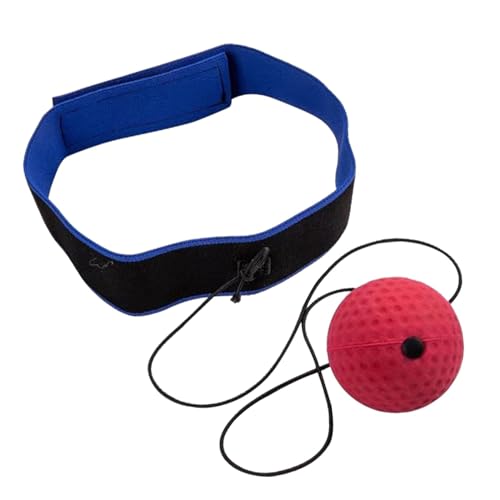 Boxing Reflex Ball Exercise Set Adjustable Headband Punch Training Game Ball on String Reaction Speed Suitable for Kids Adults Home Gym Workout, Blue Black