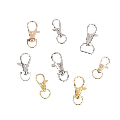 BREAKA 10Pcs/Set Metal Swivel Lobster Hook Clasp Keyring Snap Clasp Bag Jewelry Lanyard Trigger Buckle DIY Bag Accessories (Color : H) - color: H