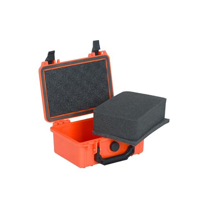 MEIJIA Portable All Weather IP67 Waterproof Protective Case, Hard Case,Camera Case With Customizable Foam,Fit Use of Drones, Cameras,Equipments, 8.12”x6.56”x 3.56” (Orange)