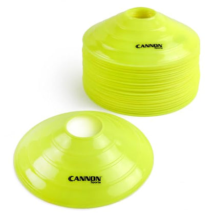 Cannon Sports Cones for Agility Training and Drills – 40 Pack Heavy Duty Training Cones with Carry Strap – Perfect for Football, Basketball, Hockey, Soccer & Running Drills - color: Yellow