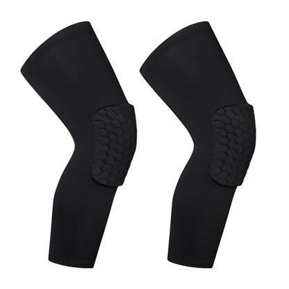 BaronHong Hex Knee Sleeve Compression Pads Knee Pads Wrestling Brace Leg Honeycomb Pad for Volleyball Basketball Adult Youth - color: Black, size: X-Large