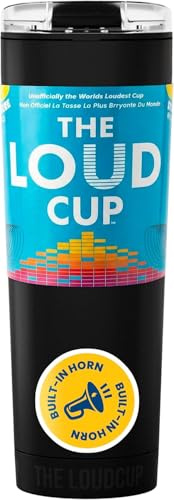 The LoudCup 23 oz 2-in-1 Water Bottle & Noisemaker, Jet Black - color: Jet Black, size: 23 Ounces