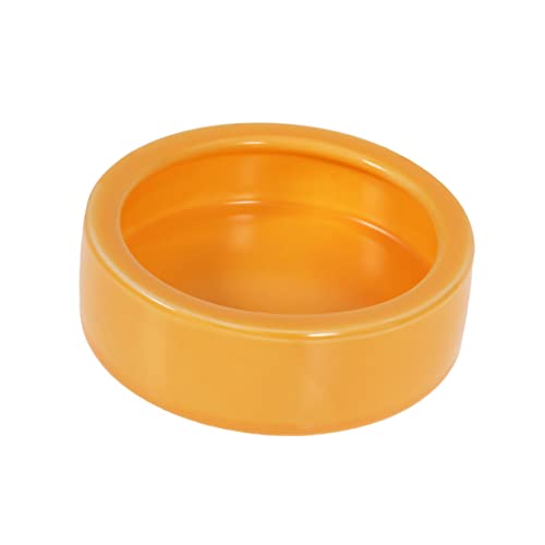 Escape Ceramic PET Feeding Bowl for Reptiles and Small Animals Round Shrimp Food Basin Water Dish Non-Tipping Design for Lizards Crabs and Other Crawlers (Orange)