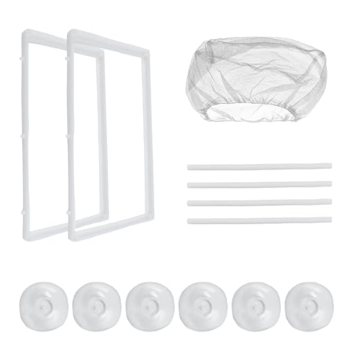 2PCS 10.24" x 5.91" x 5.91" Fish Tank Breeder White Nylon Fish Incubator Mesh Box Aquarium Fish Fry Hatchery Breeder with Suction Cups - style: 10.24" x 5.91" x 5.91"; White; without Divider